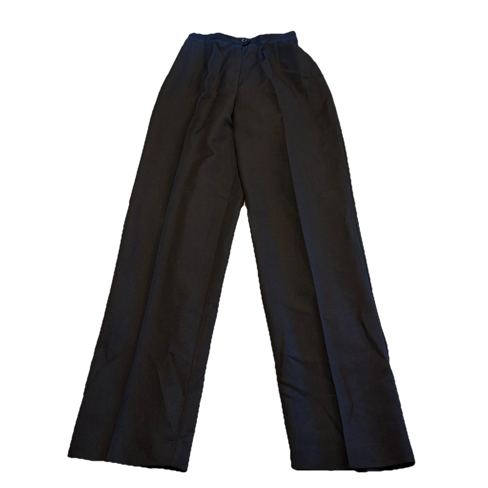 Vintage Tan Jay 12 Career Pants Womens Black Micro Pleated ElasticWaist Dressy